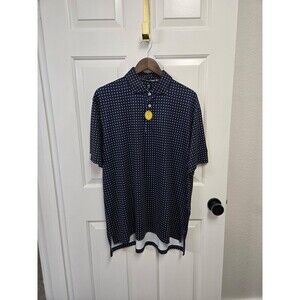 RLX Ralph Lauren Golf Polo Shirt Mens Large Performance Wicking Blue Dot